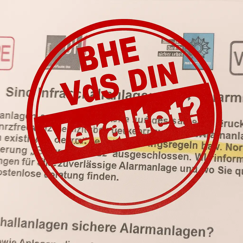 VdS BHE DIN- Veraltet zertifiziert - Infra Alarm Alarmanlagen Suritec Frühwarnsystem