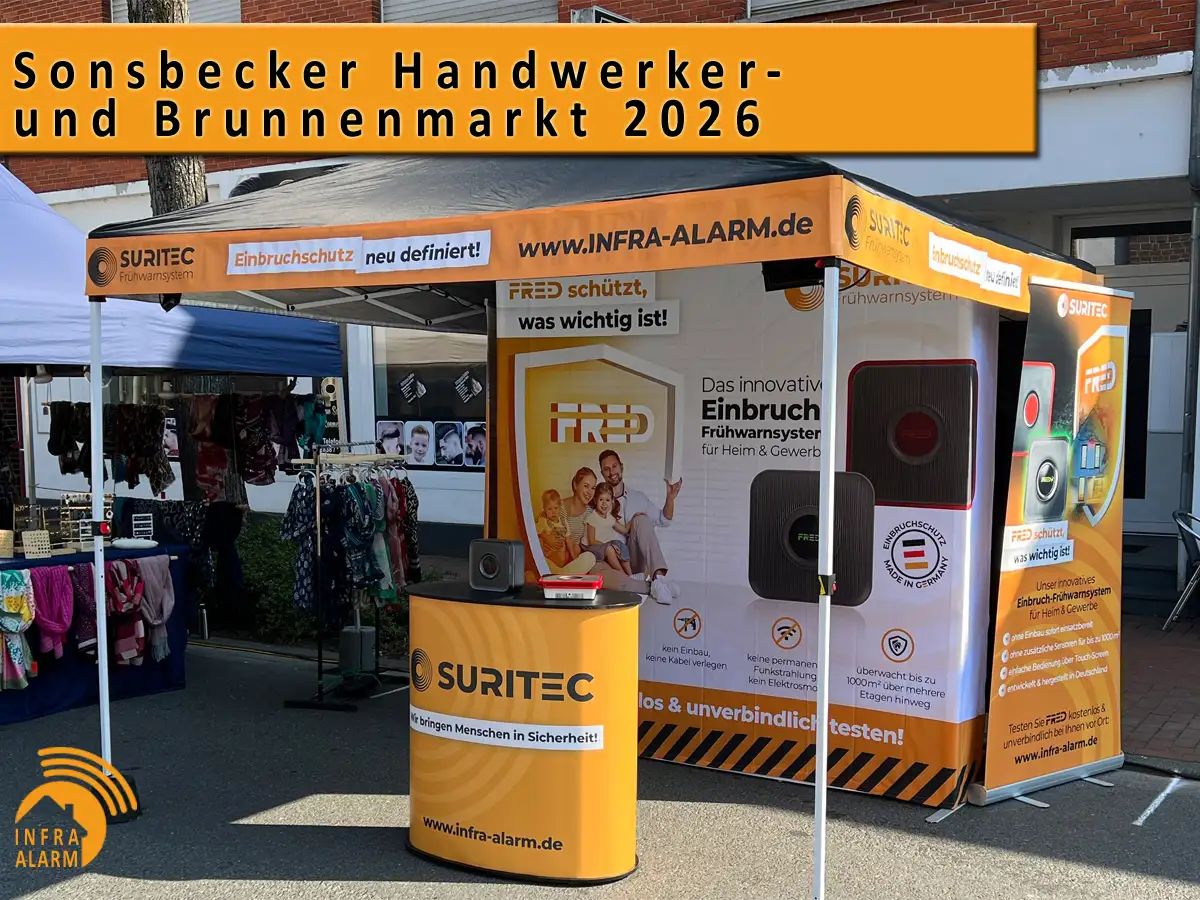 Infra-Alarm Alarmanlagen auf dem Sonsbecker Handwerkermarkt und Brunnenmarkt 2026